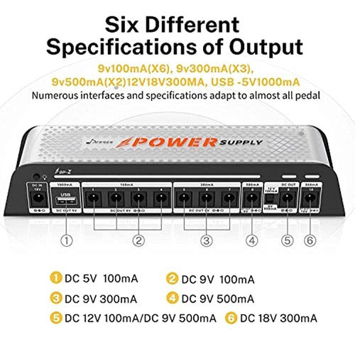 Fuente De Alimentación Para Pedal De Guitarra Donner Dp-z 9v 2