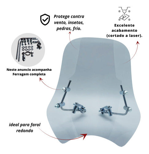 Bolha Parabrisa Para Moto Kawasaki Vulcan 650 - Cristal 2