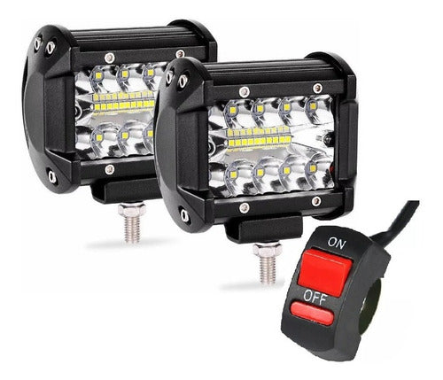 Pair of LED Auxiliary Spot Flood Lights with Switch 0