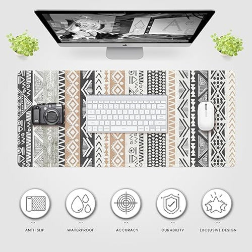 Ileadon Large Desk Mat - Bohemian Style Gaming Mouse Pad 1