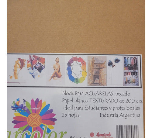 Arcolor Watercolor Paper Block 200g 35x50 25 Sheets 1