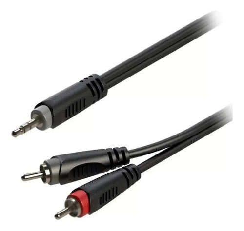 KWC Neon RCA (2) - Mini Plug Stereo 3.5mm (1) Cable 3m 1