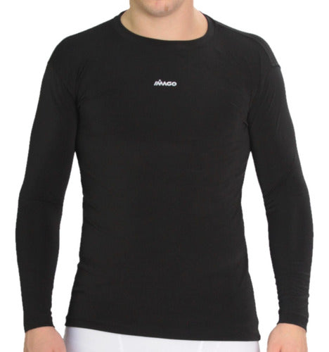 Thermal Long Sleeve Plain Black T-Shirt for Adults by Imago 0