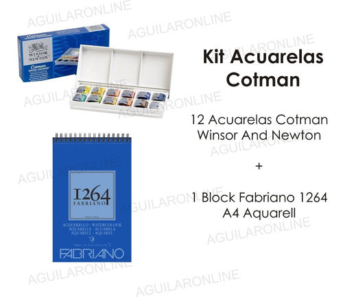 Kit Fabriano A4 Watercolor Paper And Winsor And Newton Cotman Watercolors Set 1