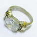 AP 046 Oval Cubic Oval Silver and Gold Ring 10x8 Medium 28