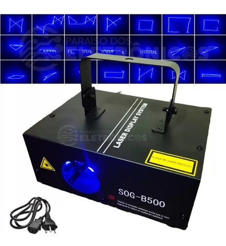 Canhão Raio Laser Holográfico Profissional Luz Azul Sogb500 2