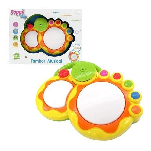 Tambor Musical Interactivo Con Luz Y Sonido Poppi 3667 1