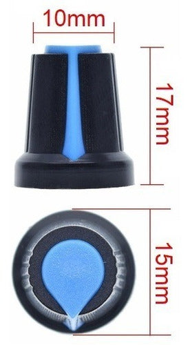 Knob for 6mm Diameter Potentiometer 15x17mm - Various Colors 21