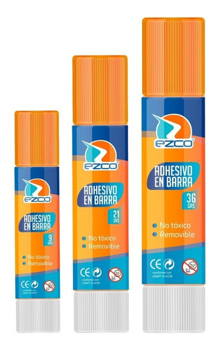 Pegamento Adhesivo En Barra Ezco 21grs Pack X 12 Unidades 0