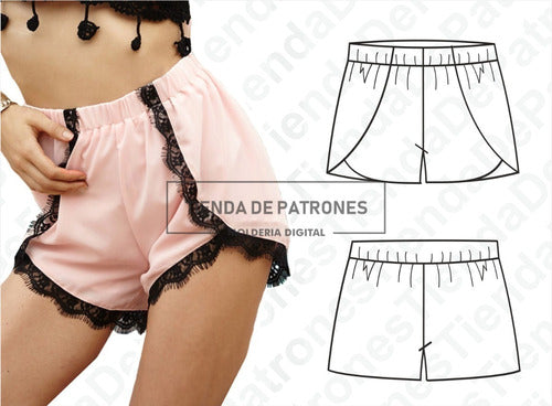 Tienda de Patrones Moldes Patrones Imprimible Short Verano Mujer Talles 36 A 46 1