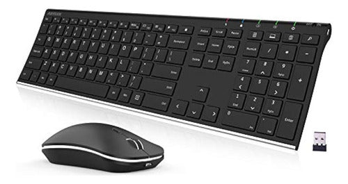 Arteck 2.4g Combo De Teclado Y Mouse Inalámbricos De Acero I 0