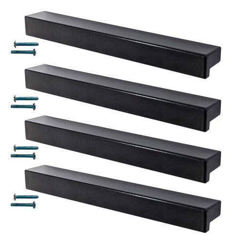 Manija Aluminio Negro Enigma Herrajes Mueble 160 Mm X 4u 0