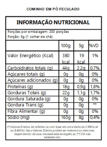 1kg Cominho Em Pó Feculado - Eleven Box 1