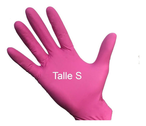 Guantes Rosados De Nitrilo - Talle S - Caja X 100 Bg 0