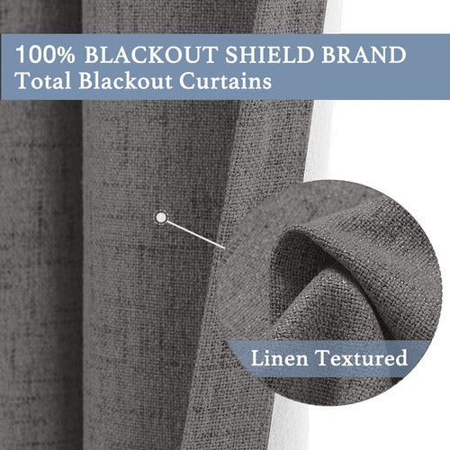 100% Blackout Shield Cortinas Para Puerta Corrediza De Lino 3