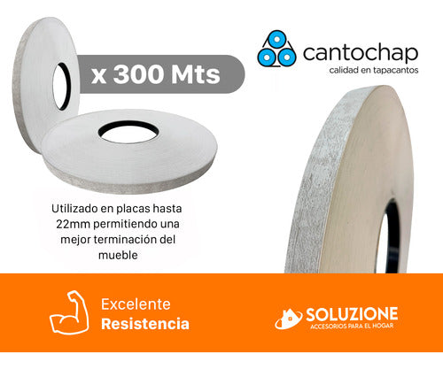 Tapacanto Pvc Filo Chromix Blanco 22mm X 300 Mts P/ Máquinas 3