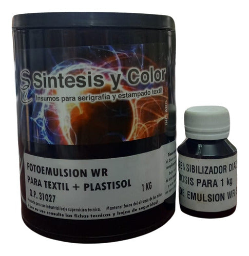 SINTESIS Emulsion Diazo 1kg WR Serigrafia Tinta Al Agua Plastisol 0