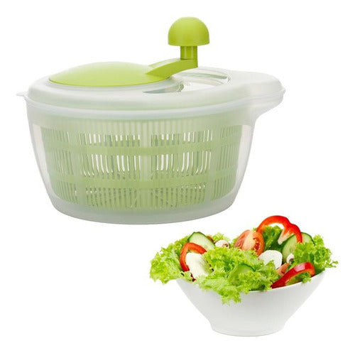 Secador Manual De Saladas Verduras Legumes Centrifuga Top 0