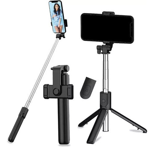 Palo Selfie Stick Celular Bluetooth 3 En 1 C/ Control Remoto 0