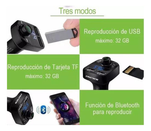 Moon Bluetooth FM Transmitter for Car with USB C MP3 1