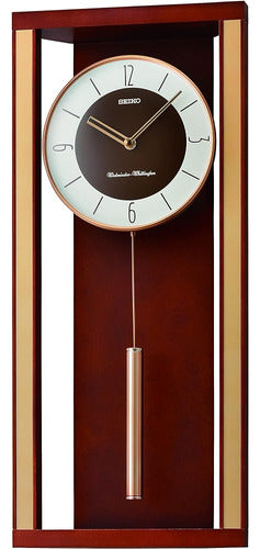 ~? Reloj De Pared Seiko Modern Deco Con Péndulo Y Campanilla 0