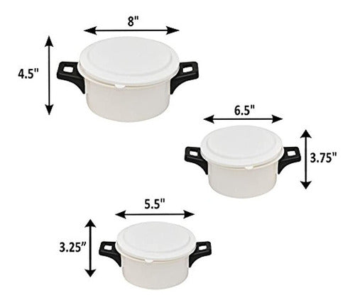 Home-X 7 Piece Microwave Cooking Pot Set with Handles 1