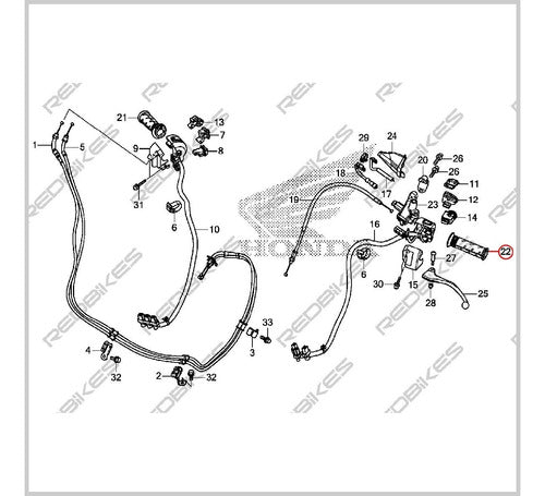 Honda Left Grip for PCX 150 2017 Original A1 2