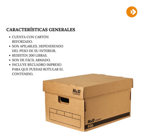 M&D 6690 Caja Archivo Kraft Alta 42x32x25 1