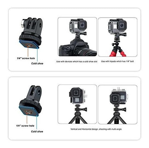 Carcasa Impermeable Para Gopro Hero 8 Black Mas Adaptadores 2