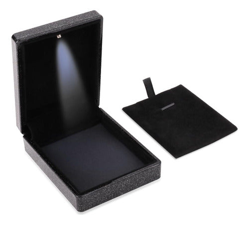 2x Estuche Caja Para Collar Aros Boda Con Led - Estrellado 1