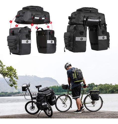 Rhinowalk 3 In 1 - Multifunctional Bicycle Pannier, M 1