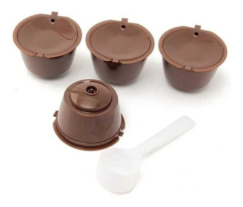 Nescafé Dolce Gusto 4 Reusable Capsules + 4 Coffee Doses + Spoon 1