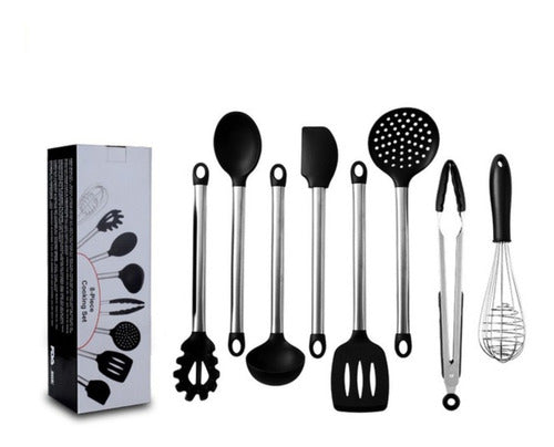 MAS Accesorios Set Utensilios De Cocina X8u Mango Acero Inox Punta Silicona 0