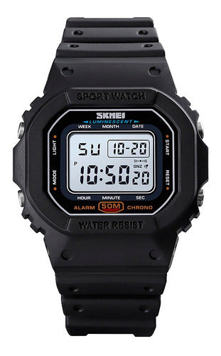 Skmei Reloj Hombre 1608 Sumergible Digital Alarma Cronometro 0