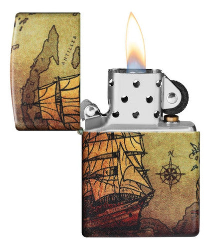 Encendedor Zippo 49355 Pirate Ship Design Original Garantia 5