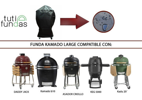 Premium Kamado Grill Cover All Sizes Heavy Duty Canvas with Velcro Closure 31