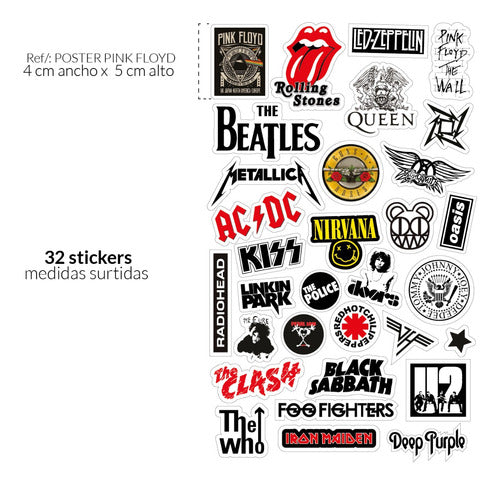 E-tiquetas Stickers Rock Band Thermal Mat for Laptop and Phone 1