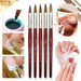 Professional Kolinsky Nail Sculpting Brush Set N4,6,8,10,12 - 100% Marta Hair 5