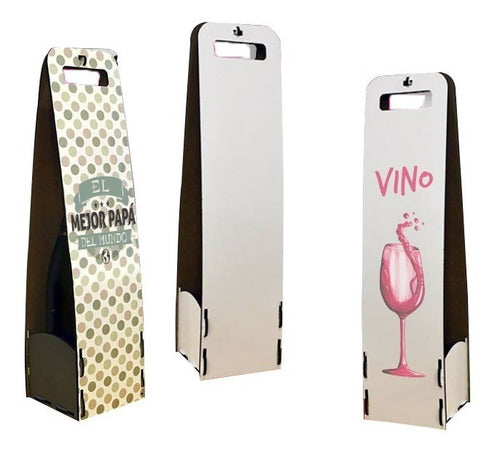 Sublimable Glossy Wooden Wine Box Set of 10 Units 0