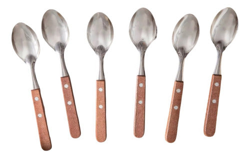 Di Solle Table Spoon Set of 12 Pieces - Wood Handle 0