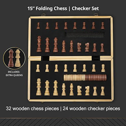 Wooden Chess Set 15-Inch 2