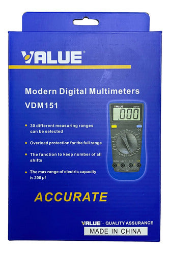 Tester Multimetro Capacimetro Termometro Value Vdm151 3