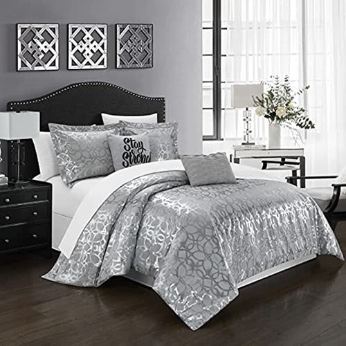 Chic Home Shefield 5-Piece Geometric Pattern Golden Comforter Set 1