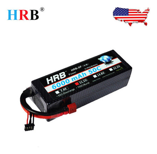 HRB Lipo Battery 6000mAh 3S 11.1V 50C 100C Hard Case for 1/10 1