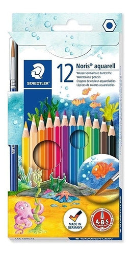 Lapices De Color Staedtler Acuarelables X12 Colores + Pincel 0