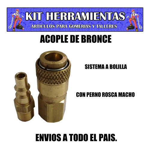 Acople De Bronce Para Manguera De Compresor De Aire 1/4 2