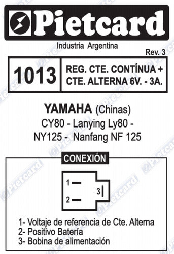 Regulador 6v Yamaha Cy 80 Pietcard 1013 4