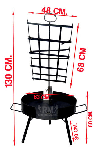 Medium Grill with Original 2-Position Wrought Iron Disc Base 1