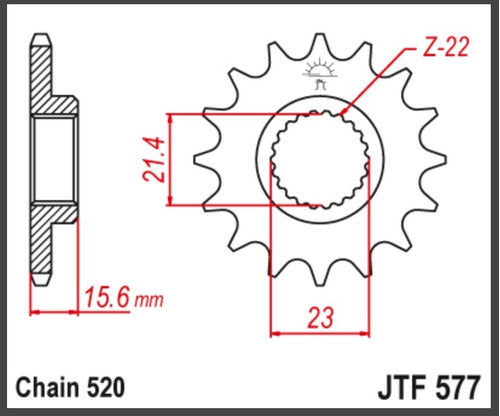 Piñon Jt 577 Xt 600 Tenere 15 Dientes Motoshop16 1