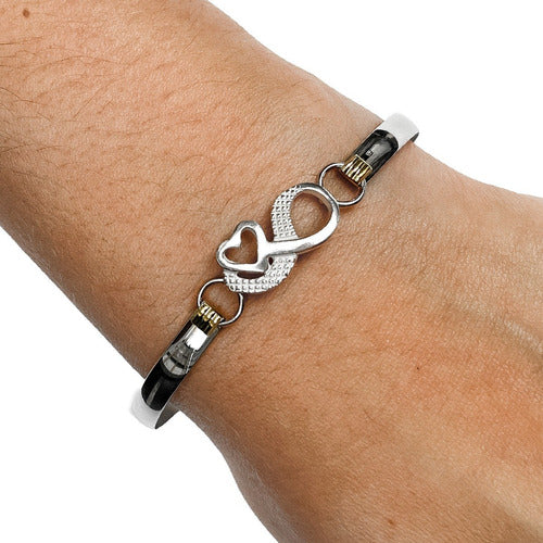 Silver and Gold Infinity Slave Bracelet - Women's Gift 0